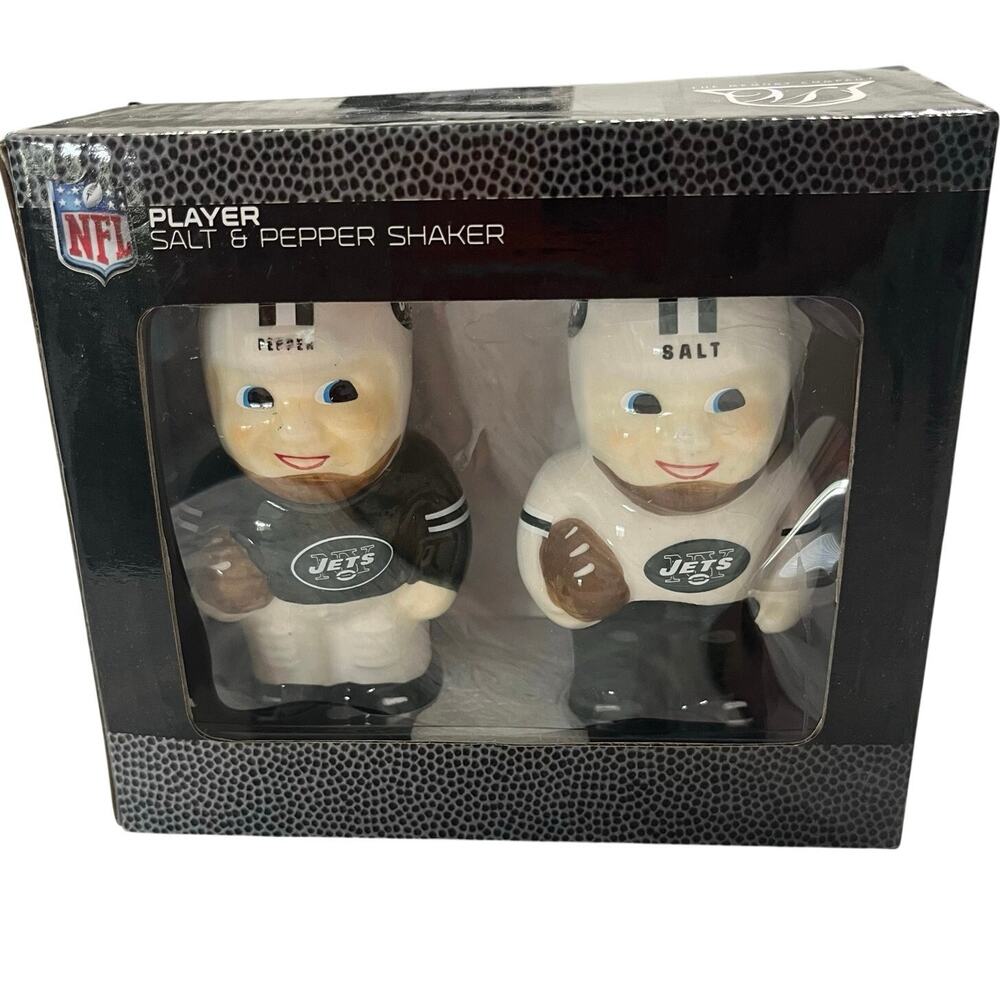 New York Jets NFL Player Salt and Pepper Shakers Set The Memory Company NIB